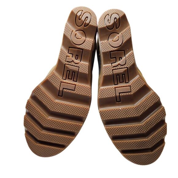 SOREL Wedge Lace-Up Boots – Leather & Wool Blend Tan/Gray  Size 8.5 - Picture 11 of 13